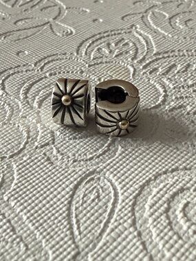Pandora silver with 14k detail clips (x2)